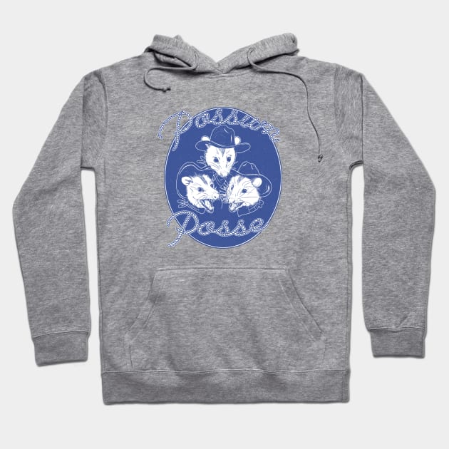 Possum Posse in denim blue Hoodie by LauraGraves